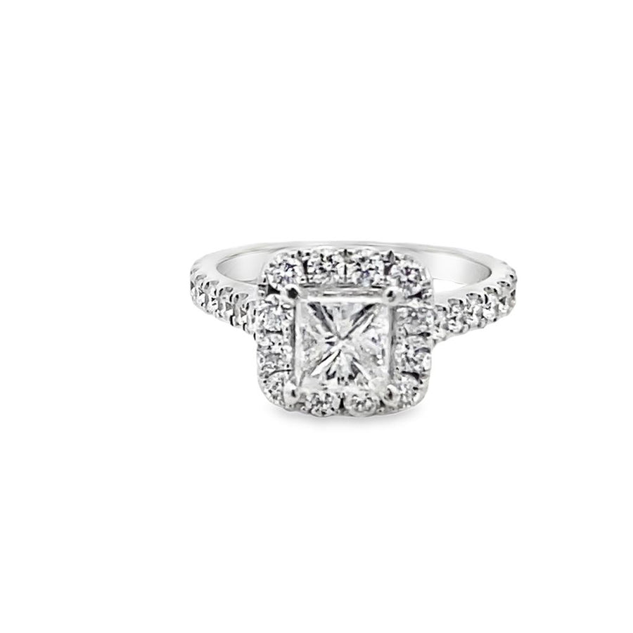 Princess Cut Diamond Halo Engagement Ring