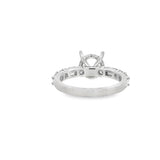 Lady's White Platinum Mounting Size 6.5 With 4 = 0.69TWT Emerald G VS2