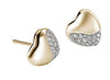 John Hardy Pebble 14KY Diamond Pave Heart Stud Earrings