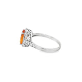 Spessarite Garnet 14 Karat White Fashion Ring