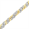 Two-Tone Curb Link Diamond Bracelet