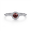 Gabriel & Co. Fashion 14K White Gold Garnet and Diamond Halo Promise Ring