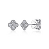 Gabriel & Co. Fashion 14K White Gold Diamond Flower Stud Earrings