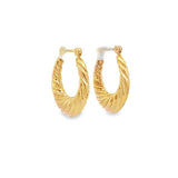 Yellow 14 Karat 21X17.60mm Shrimp Style Hoop Earrings Estate Jewelry G