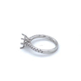 Lady's White 18 Karat Cross Basket Semi-Mount Ring