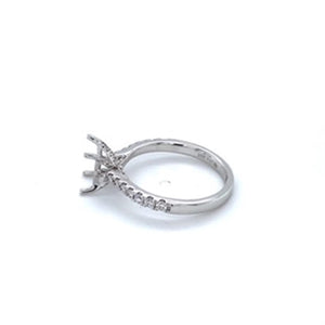 Lady's White 18 Karat Cross Basket Semi-Mount Ring