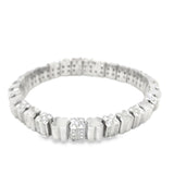 14 Karat White JB
 Star Clover Diamond Bracelet Estate Jewelry Length