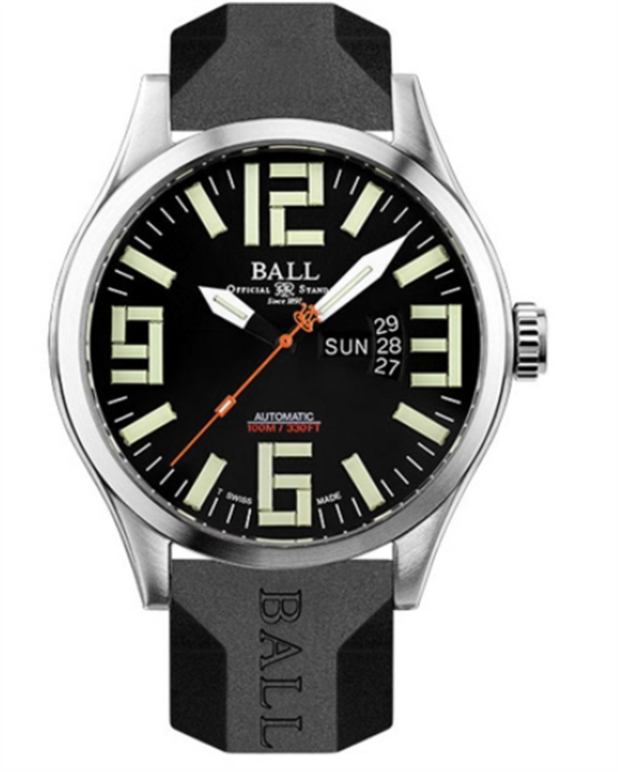 ENGINEER MASTER II AVIATOR OVERSIZE 48MM RUBBER STRAP WITH BLACK DIAL