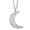 Sterling Silver "I Love You to The Moon and Back" Antiqued Moon Necklace