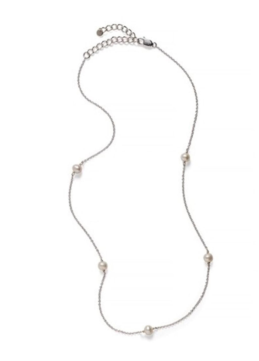 Southern Gates Contemporary Ariel Pearl Station Necklace