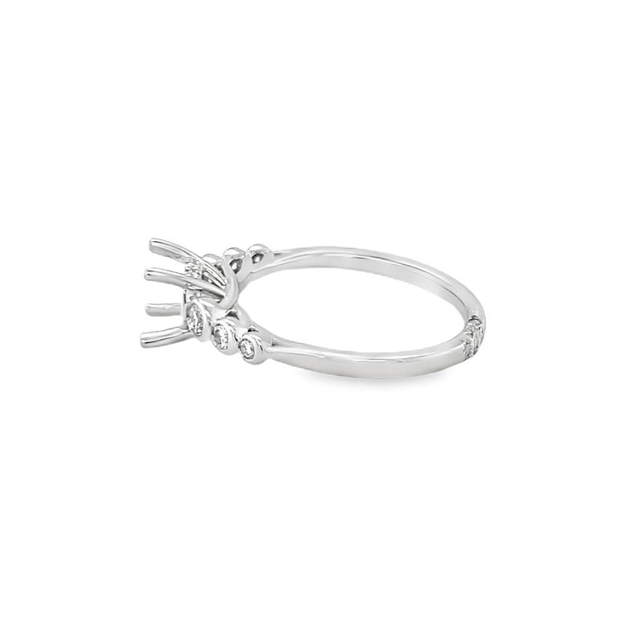 Nelson Lady's Hidden Halo Bezel Set Diamond Engagement Ring Mounting