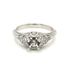 Lady's White 18 Karat Milgrain Vintage Ring