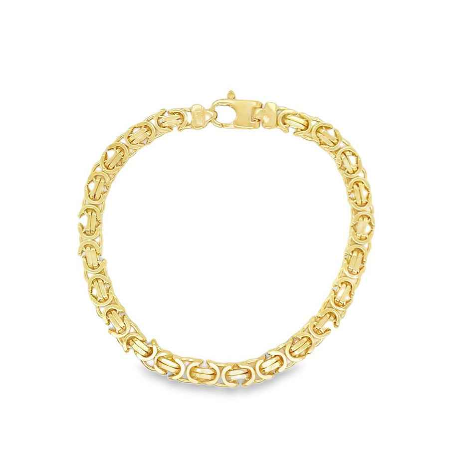 Yellow 18 Karat 5.65mm Fancy Link Bracelet w/ Lobster Claw Clasp Estat