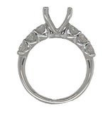 Lady's White 14 Karat Prong-Set Straight Band Semi-Mount Engagement Ri