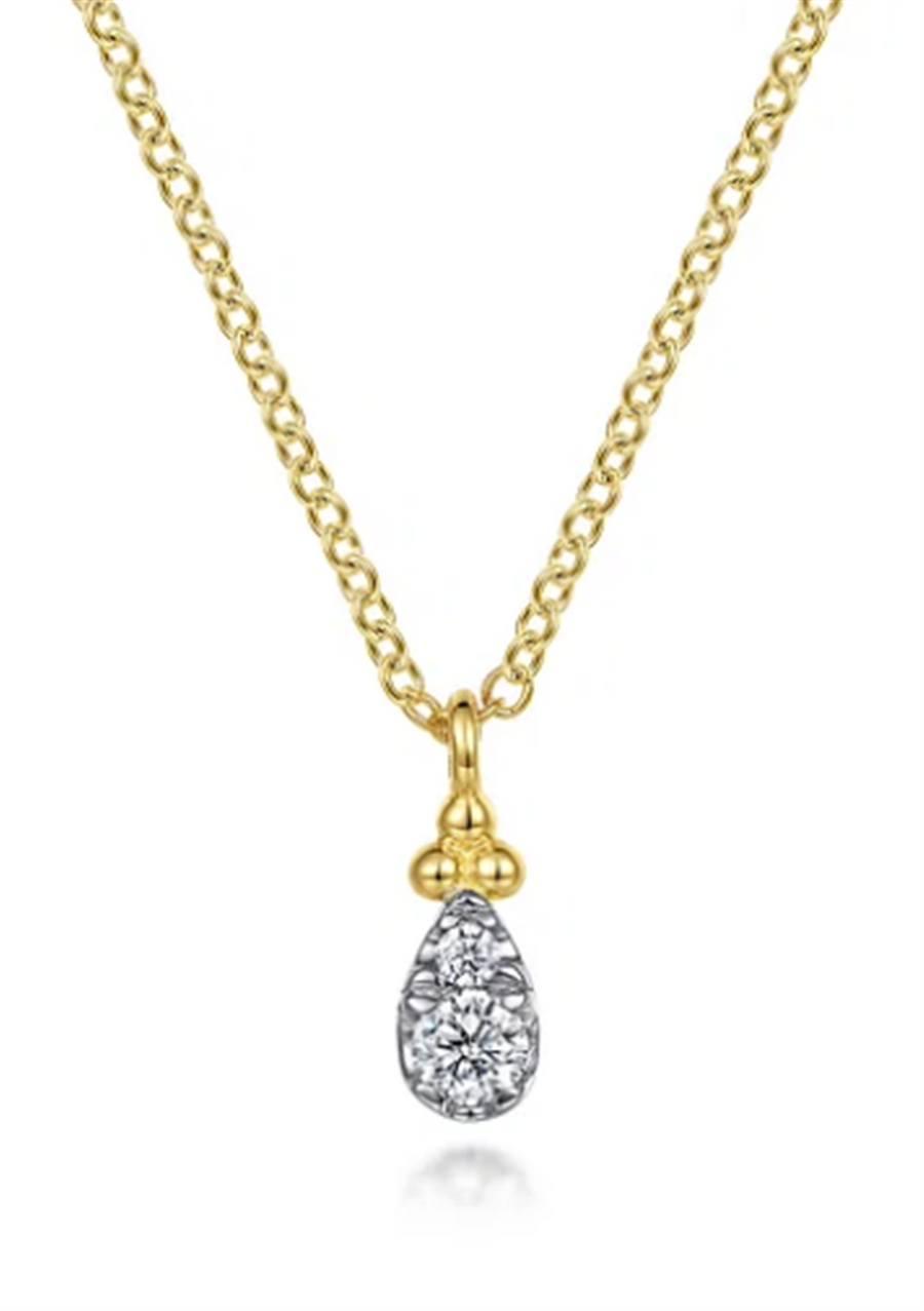 Gabriel & Co Bujukan Teardrop Diamond Cluster Necklace