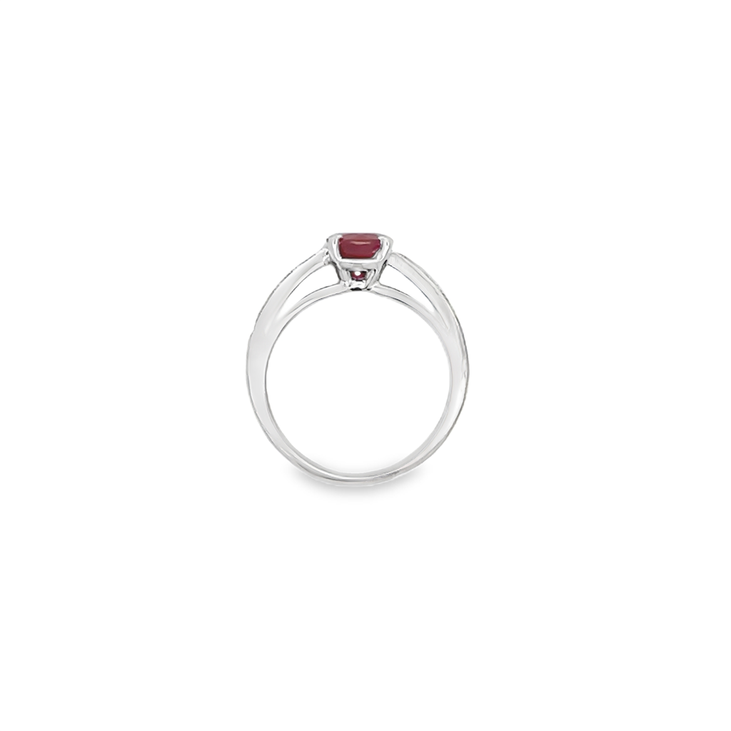 Round Ruby & Diamond Ring