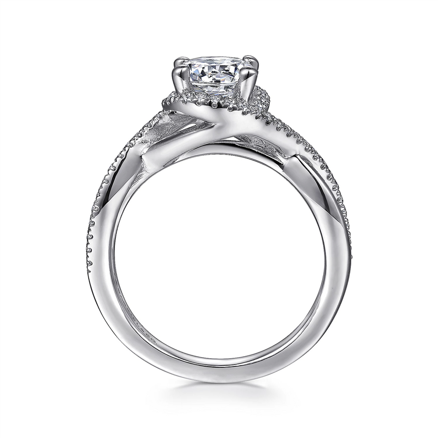 Gabriel & Co. Courtney - 14K White Gold Round Halo Diamond Engagement Ring Mounting