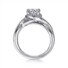 Gabriel & Co. Courtney - 14K White Gold Round Halo Diamond Engagement Ring Mounting