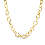 Yellow 14 Karat 6.50mm Link Necklace With A Toggle Clasp Estate Jewelr
