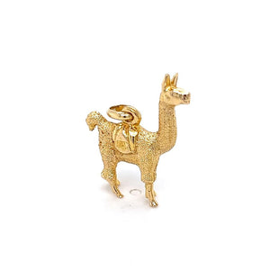 Yellow 18 Karat Llama Charm Estate Jewelry Gram Weight: 5