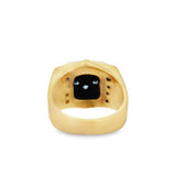 Two-Tone 14 Karat Gents Diamond Cluster Ring Estate Jewelry Size 9.5 W