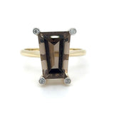 Estate Jewelry Yellow 10 Karat Fashion Ring Size 7.25 With One = 3.37C