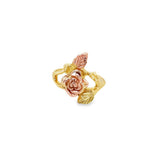 Tri-Color 10 Karat Rose Flower Ring Estate Jewelry Size 5.75 Gram Weig