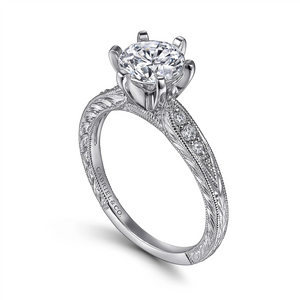 Gabriel & Co. Kate - 14 Karat White Gold Round Diamond Engagement Ring Mounting