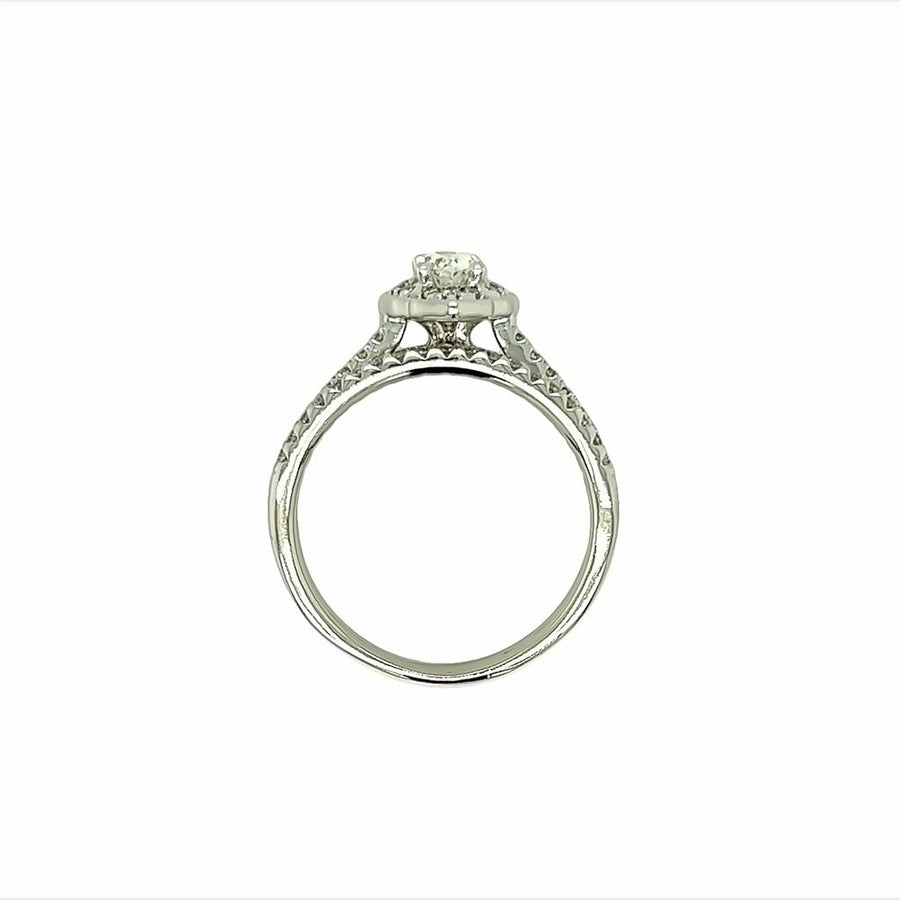 Estate Edwardian Style Diamond Halo Bridal Set