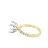 Nelson Lady's Two-Tone Hidden Halo Engagement Ring Mounting