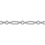 Two-Tone Sterling Silver/14 Karat Beaded Sapphire Link Bracelet Bracel
