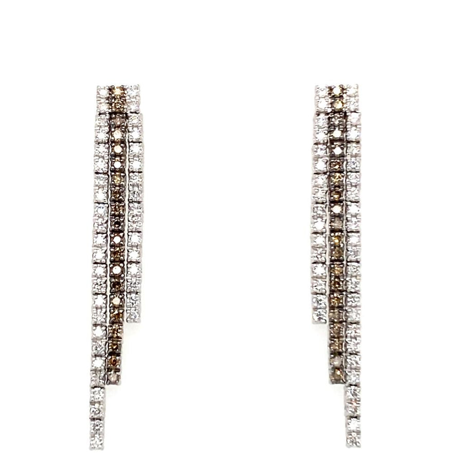 LeVian Triple Strand Drop Diamond Earrings