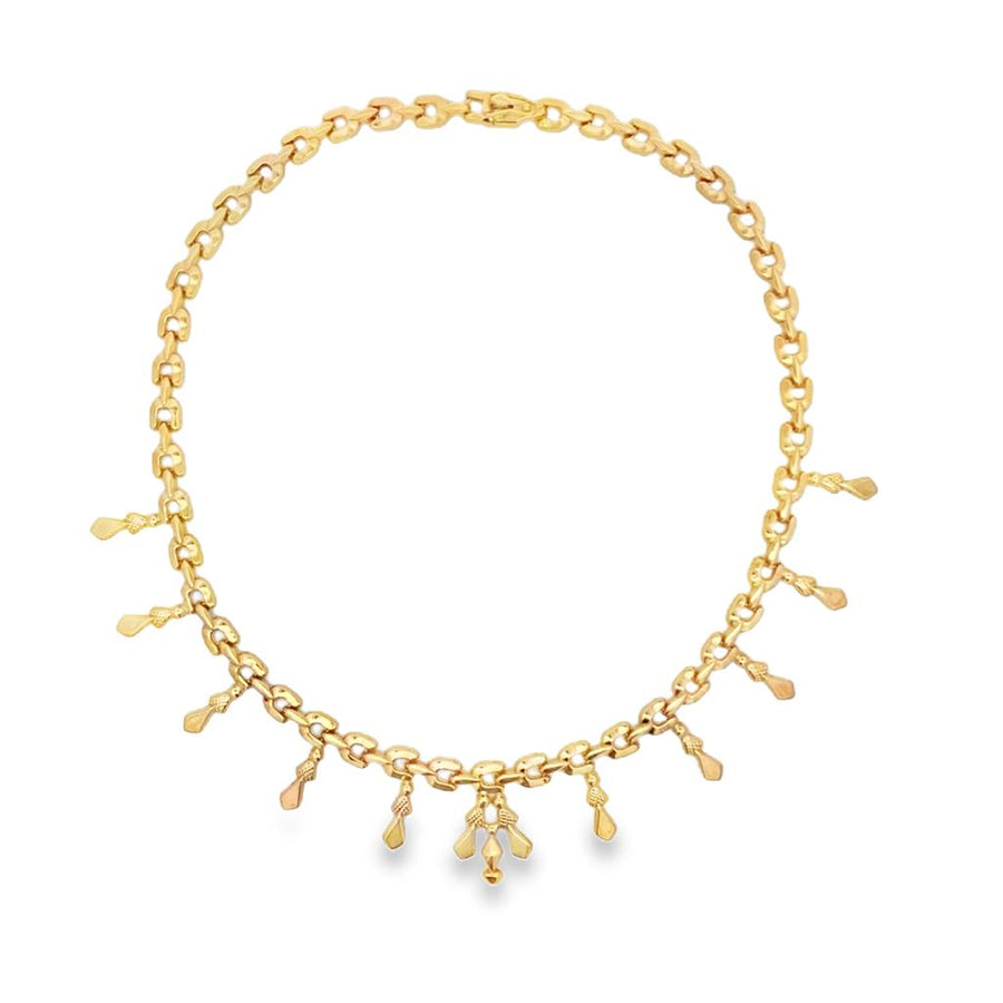 Yellow 18 Karat Fashion Necklace w/ Safety Clasp Estate Jewelry Length