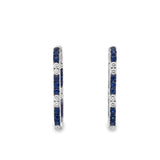 Lady's White 14 Karat Rectangular Inside Out Hoop Earrings 30 = 1.00tw