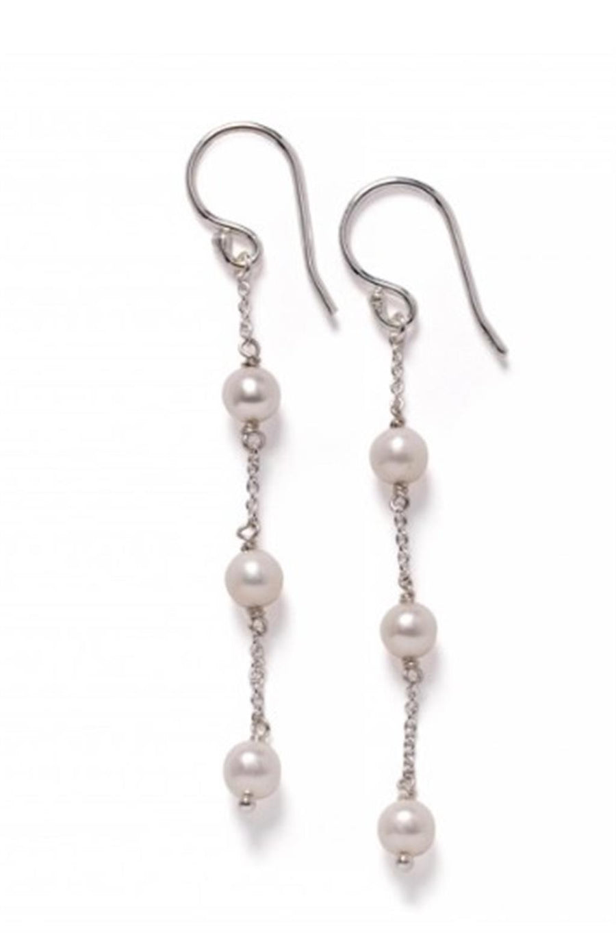 Sterling Silver Ariel 3 Pearl Dangle Earrings
