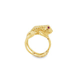 Yellow 14 Karat 19.88X14.89mm Toad With Ruby Eyes Estate Jewelry Size