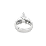 Marquise Diamond Wedding Band with Blue and White Princess Diamond Accents