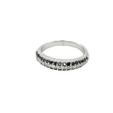 White 14 Karat Prong Set Band Estate Jewelry 55=0.28tw Round Black and White Diamonds Gram Weight: 2.48