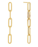 Lady's Yellow 14 Karat Paperclip Link Drop Earrings Gram Weight: 1.3