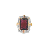 Pink Tourmaline with Diamond Halo Ring