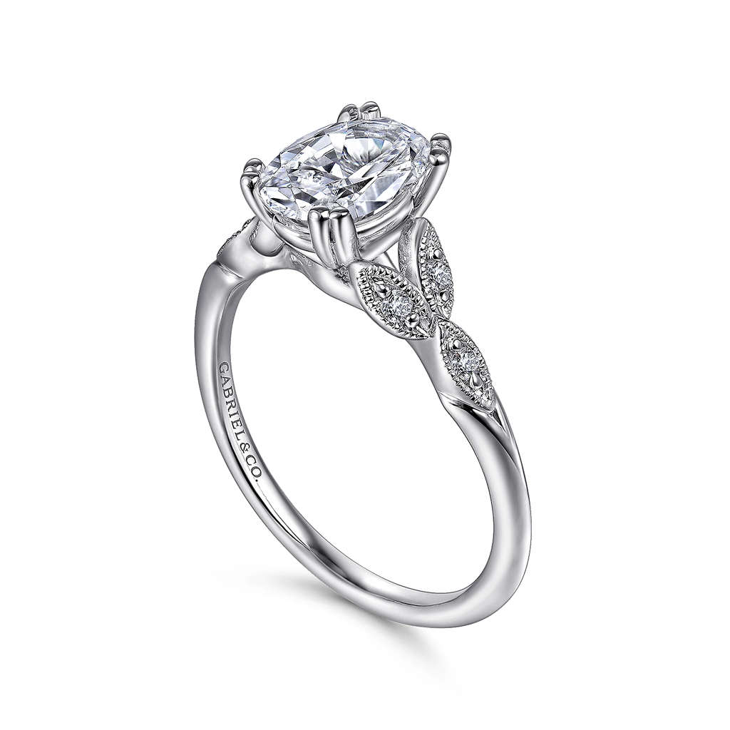 Gabriel & Co. Celia - 14K White Gold Oval Diamond Engagement Ring Mounting