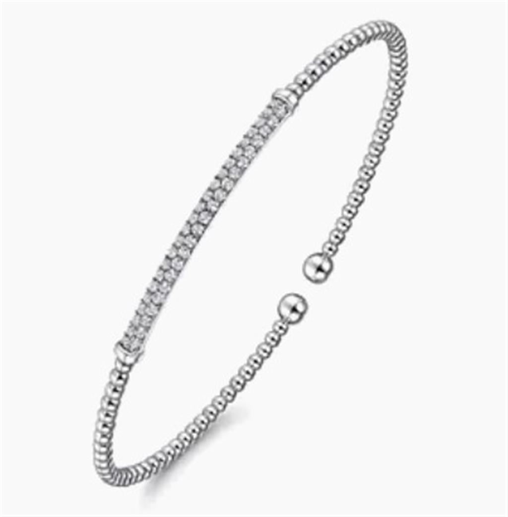 Gabriel & Co Bujukan Diamond Bar Open Bangle Bracelet