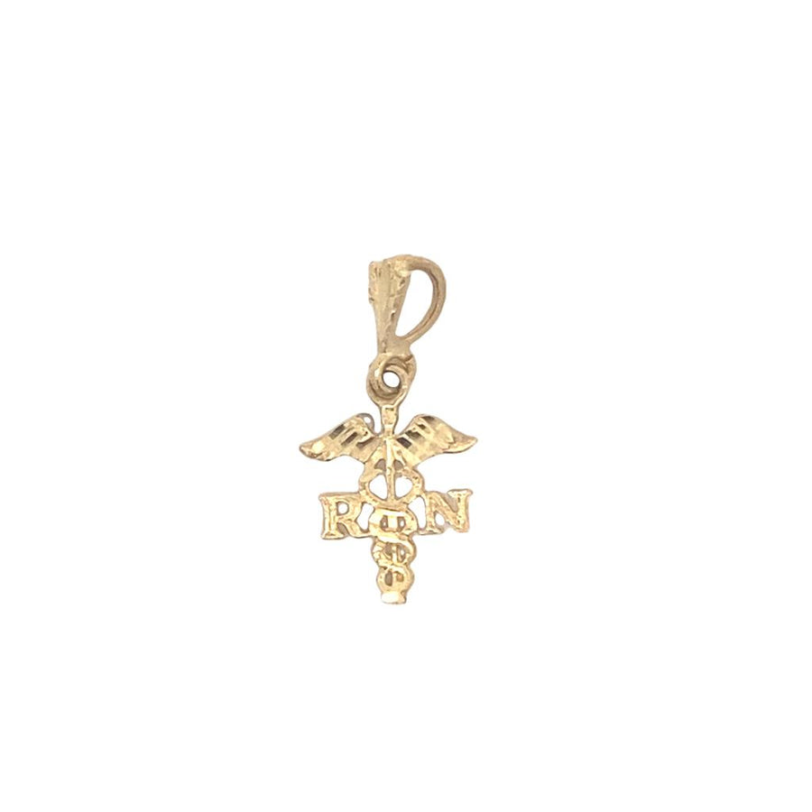 Yellow 14 Karat Registered Nurse "RN" Pendant