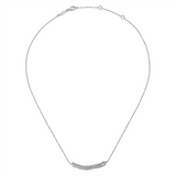Gabriel & Co. Silver 925 Sterling Silver White Sapphire Bar Necklace