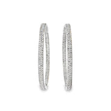 Double Row Diamond Hoop Earrings