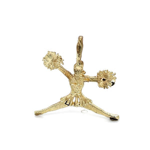 Yellow 10 Karat Cheerleader Gold Charm Estate Jewelry Gram Weight: 2