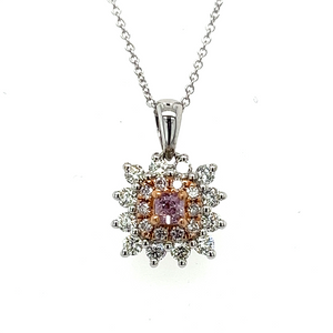 Estate Pink and Purple Diamond Necklace