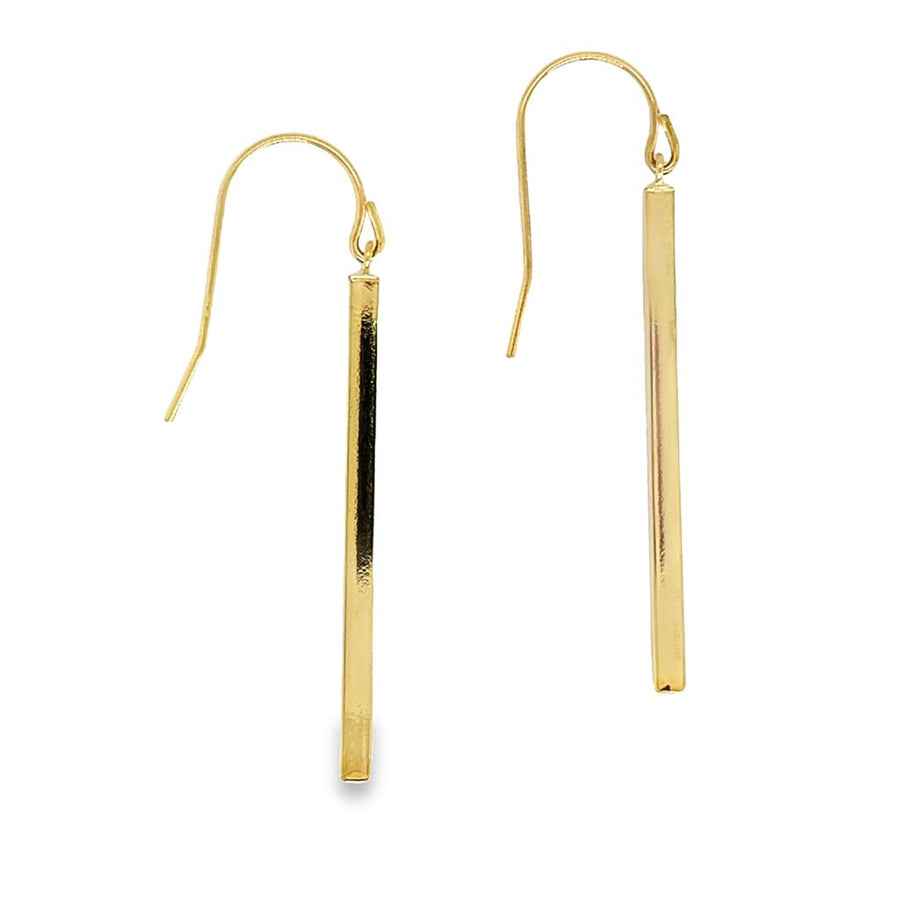 Lady's Yellow 14 Karat Square Tubing Stick Earrings Designer: Armadani