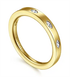 Gabriel & Co 5 Stone Burnish Set Marquise Diamond Wedding Band