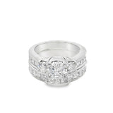 Estate Three Stone Diamond Wedding Set